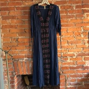 Free People Embroidered Midi Dress